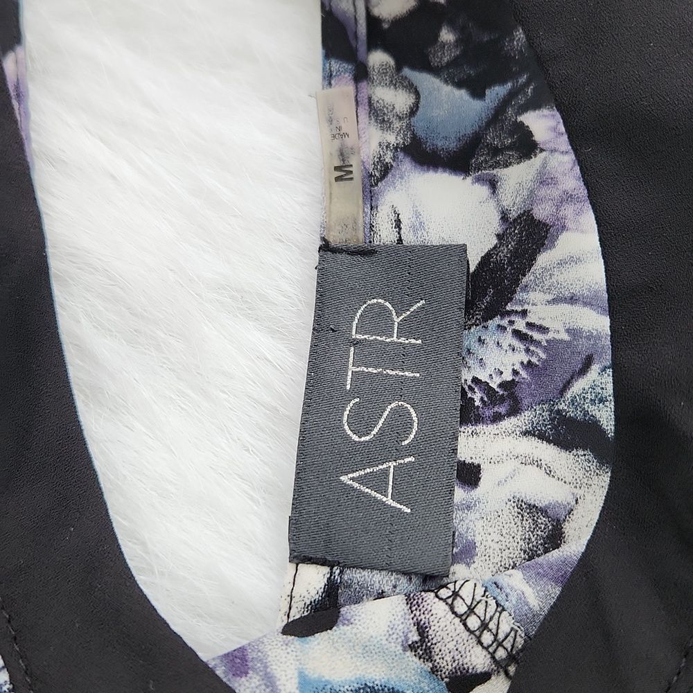 Astr -214 High neck floral sleeveless blouse grey purple Y2K Medium - Picture 5 of 8